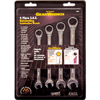 No.13004 - 4Pc. SAE Gear Ratchet Wrench Set 3/8" - 9/16"