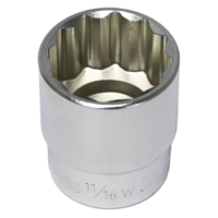 No.14022W - 11/16" x 1/2" Drive 12 Point Standard Socket