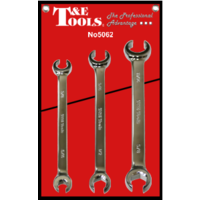 Flex-Head Flare Nut Wrench Set 6 Point & 12 Point SAE kit T&E Tools new CM520A 
