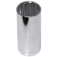 No.54526 - 26mm x 1/2" Drive Deep Socket (12 Point)
