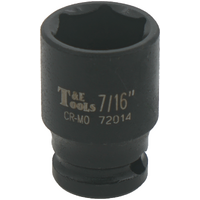 No.72014 - 7/16" x 1/4"Drive Standard 6 Point Impact Socket