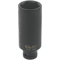 No.72018L - 9/16" x 1/4"Drive Deep 6 Point Impact Socket
