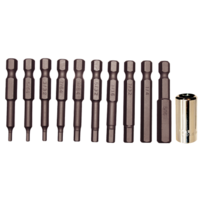 No.91121 - 11 Piece SAE Tamper In-Hex Power Bits (1/4" Hex Long)