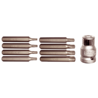 No.91143 - 9Pc Torx-Plus Insert Bits (10mm Hex) T20-T55 75mm Long