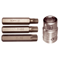 No.91150 - 4Pc Tamper Torx-r Insert Bits (14mm Hex) T55-T70 75mm Long