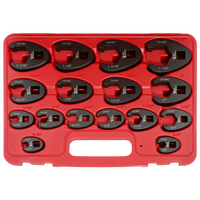 No.93916 - 16 Piece SAE 3/8" & 1/2" Drive Flare Nut Crowsfoot Wrench Set