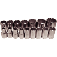 No.94316 - 16 Piece 1/2" Drive Metric 12 Point Sockets