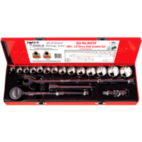 1/2" Drive SAE and Metric T&E Tools #94739 36-Pc Socket Set with Ratchet 