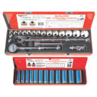 No.94633 - 32 Piece 1/2" Drive Standard & Deep Metric Socket Sets (6 Point)