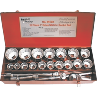 No.96522 - 22 Piece 1" Drive Metric Socket Set (12 Point)