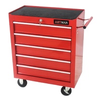 No.AM2205RD - 24" 5 Drawer Roller Cabinet  - Red