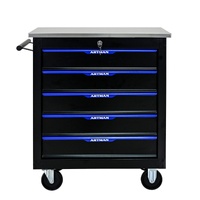 No.AM2205SUB - 24" 5 Drawer Stainless Steel Top Roller Cabinet  - Blue/Black