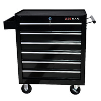 No.AM2206BK - ARTMAN 24" 6 Drawer Roller Cabinet - Black