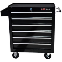 No.AM2206BK - 24" 6 Drawer Roller Cabinet  - Black