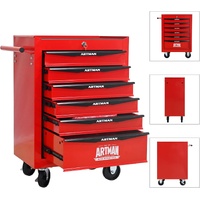 No.AM2206BR - ARTMAN 20" 6 Drawer Roller Cabinet - Black/Red