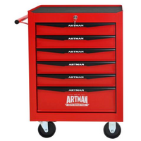 No.AM2206BR - 20" 6 Drawer Roller Cabinet  - Black/Red