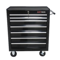 No.AM2207BK - 24" 7 Drawer Roller Cabinet  - Black