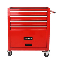 No.AM2214RD - ARTMAN 24" 4 Drawer & Storage Cabinet - Red