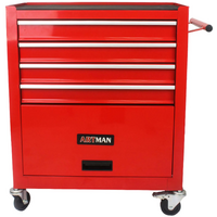 No.AM2214RD - 24" 4 Drawer & Storage Cabinet  - Red