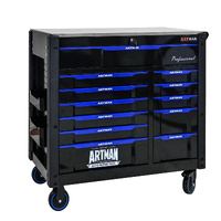 No.AM4512UB - ARTMAN 41" 12 Drawer Roller Cabinet with Stainless Steel Top - Blue/Black