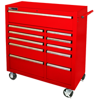 No.GF4111RD - 41" Godfather 8 Drawer Roller Cabinet Chest - Red