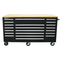 No.GF7221BK -  72" Godfather 21 Drawer Roller Cabinet - Black