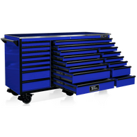 No.GF7622BU - 76" Godfather 22 Drawer Roller Cabinet - Blue