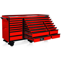 No.GF7622RD - 76" Godfather 22 Drawer Roller Cabinet - Red