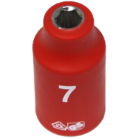 No.IS22072 - 7mm x 3/8"Dr. 6Pt VDE Insulated Socket