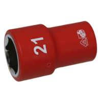 No.IS26215 - 21mm x 1/2"Dr. 6Pt VDE Insulated Socket