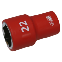 No.IS26225 - 22mm x 1/2"Dr. 6Pt VDE Insulated Socket