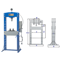No.SD0808A - 30 Ton Hydraulic Workshop Press (Pneumatic & Hand Pump Model)