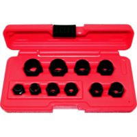 No.T1033 - 10 Piece Hexagonal Hole-Thru Metric Impact Twist Sockets