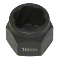 No.T1046 - 16mm Angular Spiral Twist Socket Hex Drive