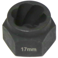 No.T1047 - 17mm Angular Spiral Twist Socket Hex Drive