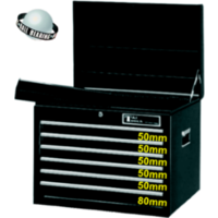 No.TEST1806BK - 6 Drawer Premier-Traxx Ball-Bearing Deep Top Chest