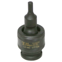 No.U7706 - 3/16" x 3/8"Dr. Impact Uni. In-Hex Socket