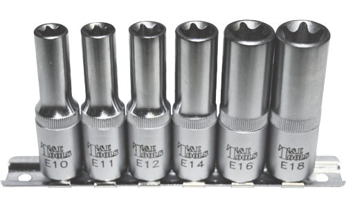 6 Piece Deep E Series Female Torx r Sockets